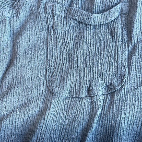 Rock & Republic Ombre Fade Long Sleeve Crinkle Blouse  Blue - Picture 3 of 6
